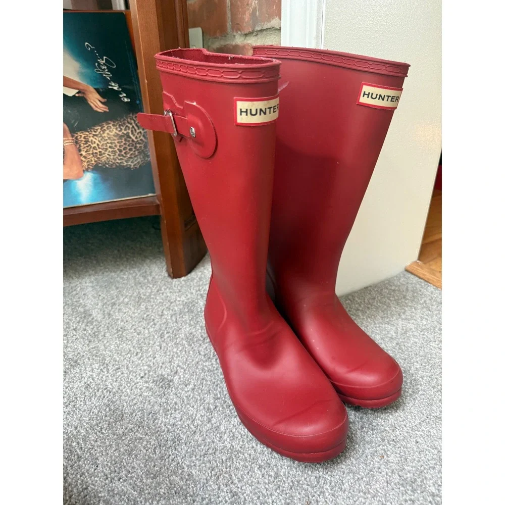 Hunter Original Kids Red Rubber Waterproof Rain Boots Size US 5B/6G EU 37